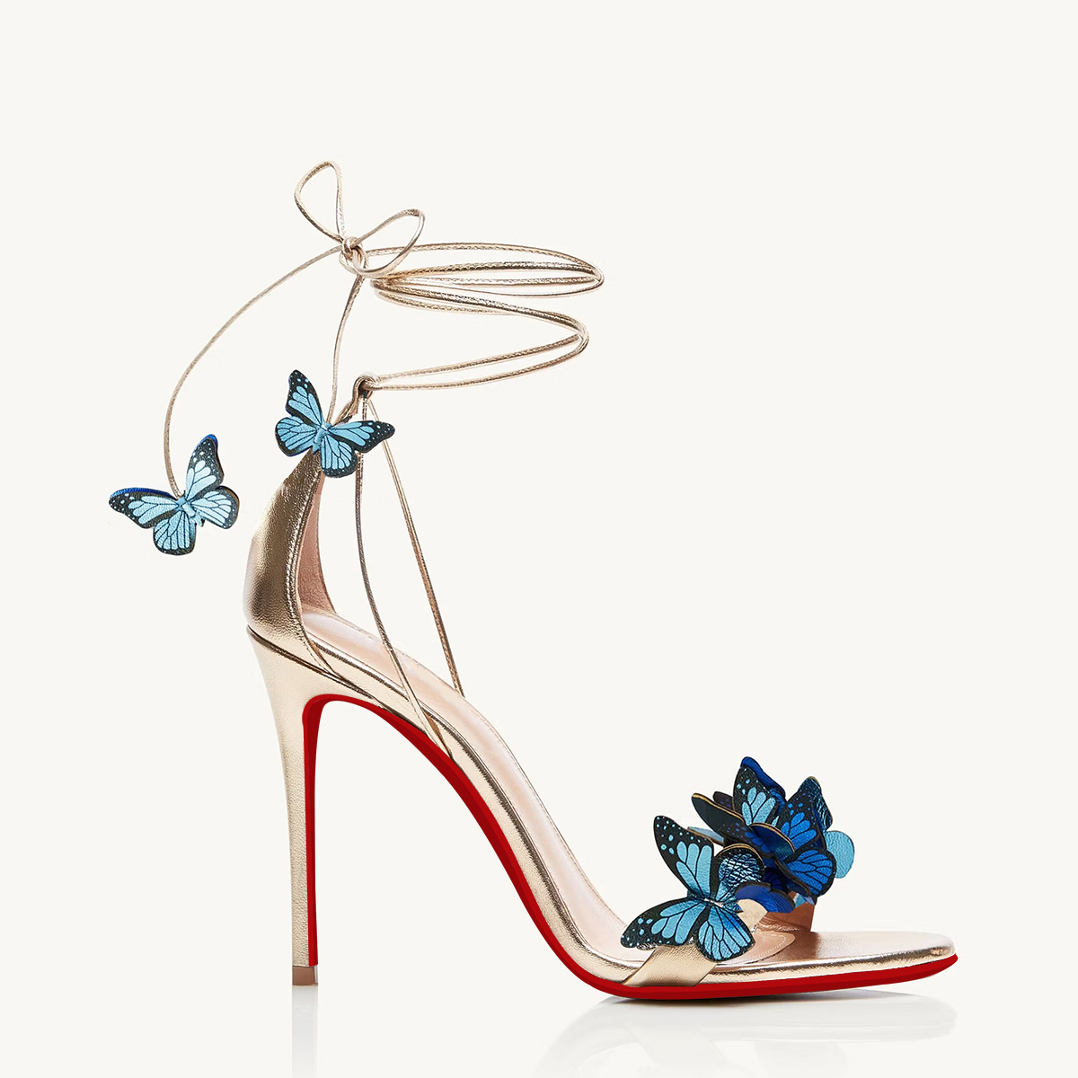 100mm/120mm Women's High Heels Butterfly Straps Party Red Bottom Sandals-vocosishoes