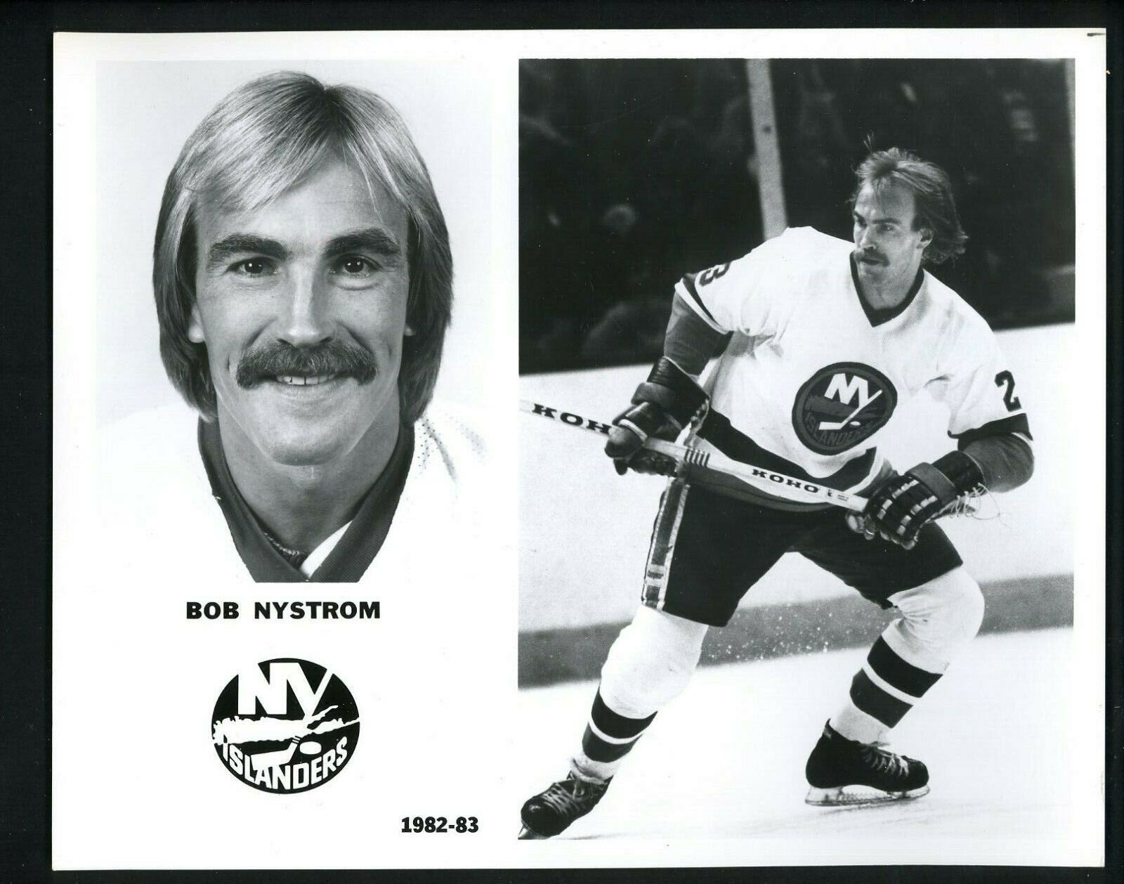 Bobby Nystrom New York Islanders team issued 1982 Press Photo Poster painting