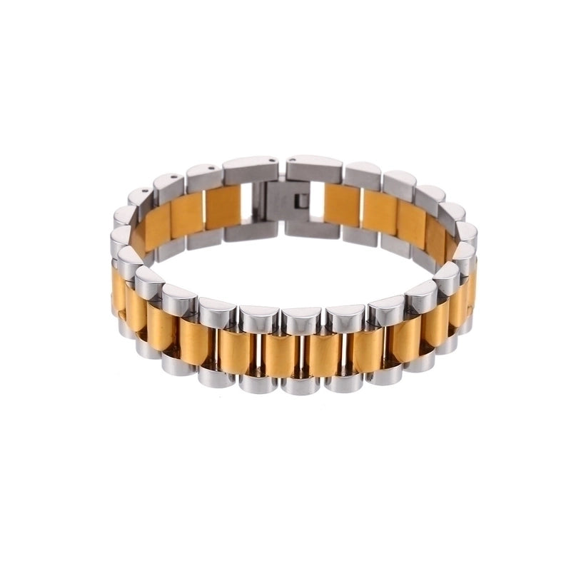 Fashion Geometric 304 Stainless Steel 18K Gold Plated Bracelets In Bulk
