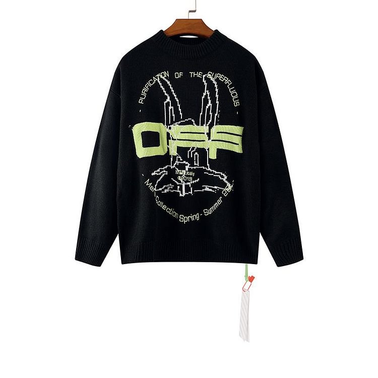 Off White Winter Sweaters Autumn and Winter Embroidered Printed Sweater for Men and Women