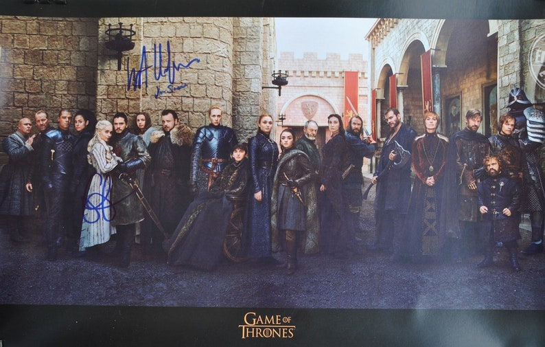 GAME OF THRONES Signed Photo Poster painting X2 Kit Harrington & Emilia Clarke 11x 17 wCoA