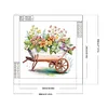 Diamond Painting-DIY Crystal Rhinestone Flowers Push Cart