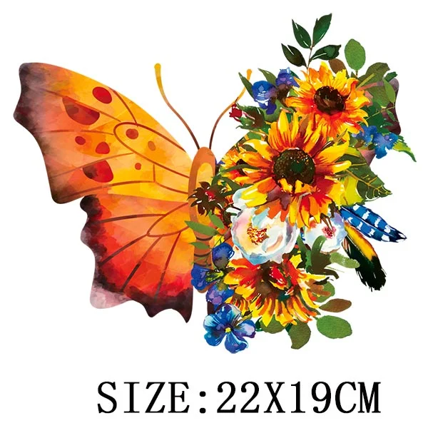 Beautiful Butterfly Thermal Sticker On T-shirt DIY Washable Iron On Hoodies Funny Design On Clothes Patches Appliqued Decoration