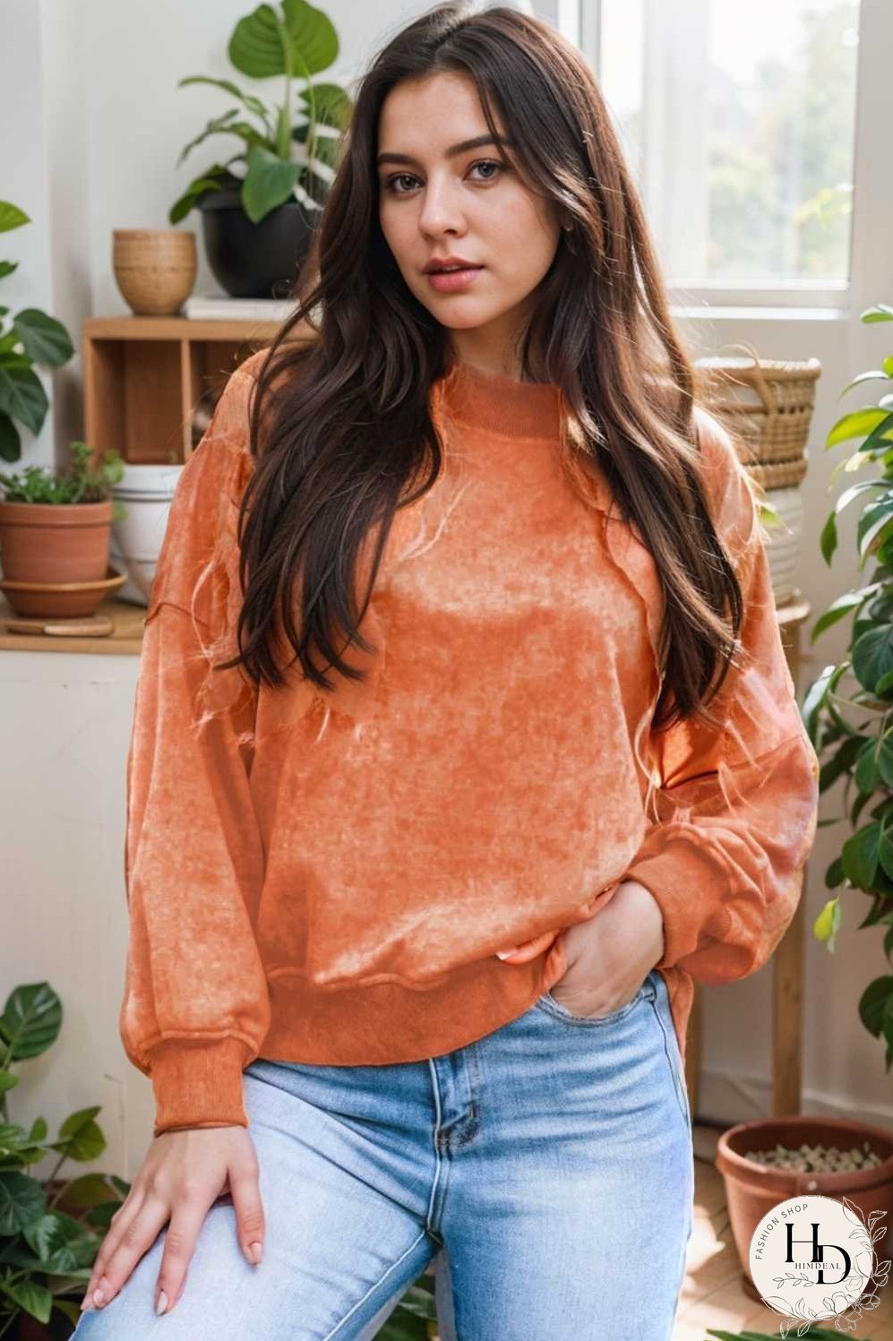 oversized crewneck pullover workout long sleeve hoodie