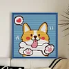 Cute Corgi Dog-14CT Stamped Cross Stitch Kit(25x25cm)