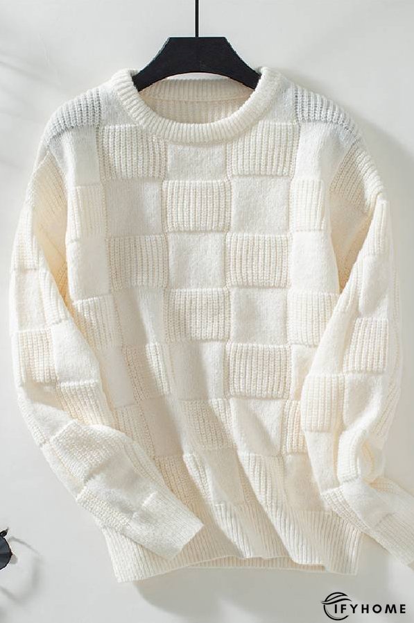 Loose crew neck sweater top | IFYHOME