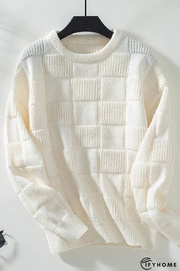 Loose crew neck sweater top | IFYHOME