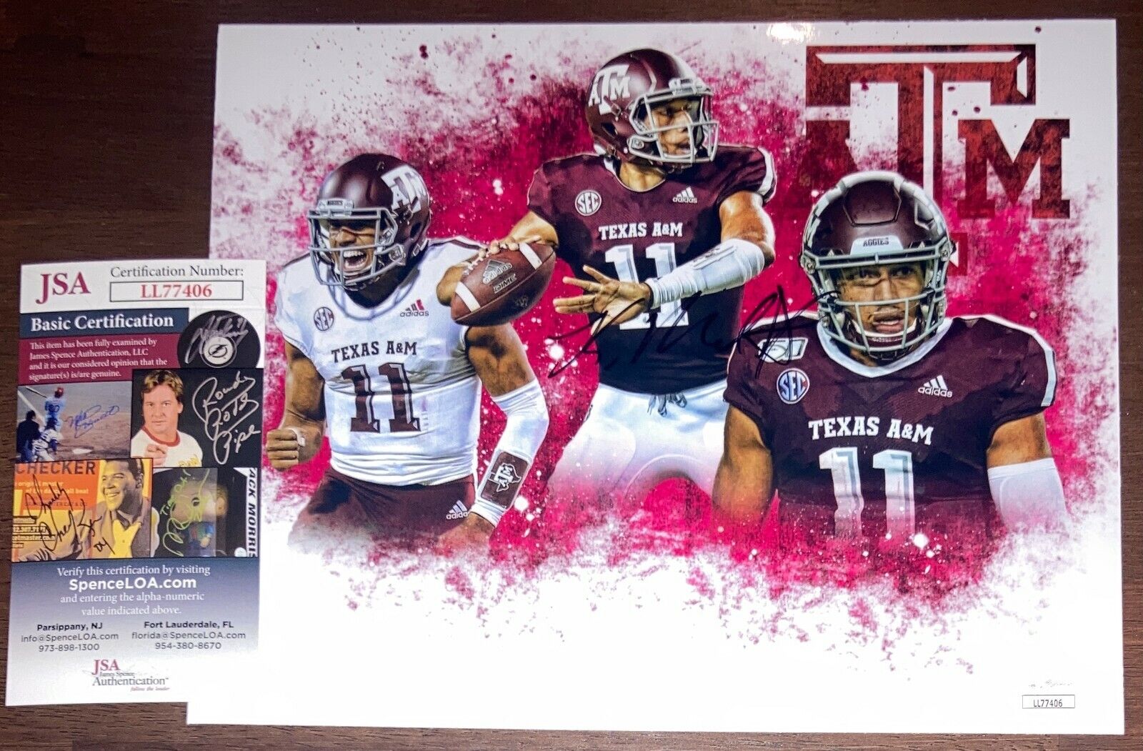 Kellen Mond Texas A&M Aggies Signed 8x10 Autographed Photo Poster painting JSA COA N1 Vikings