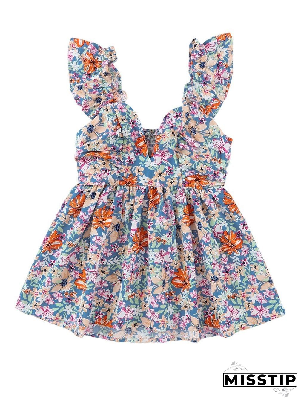 Chic Floral Ruffle Top