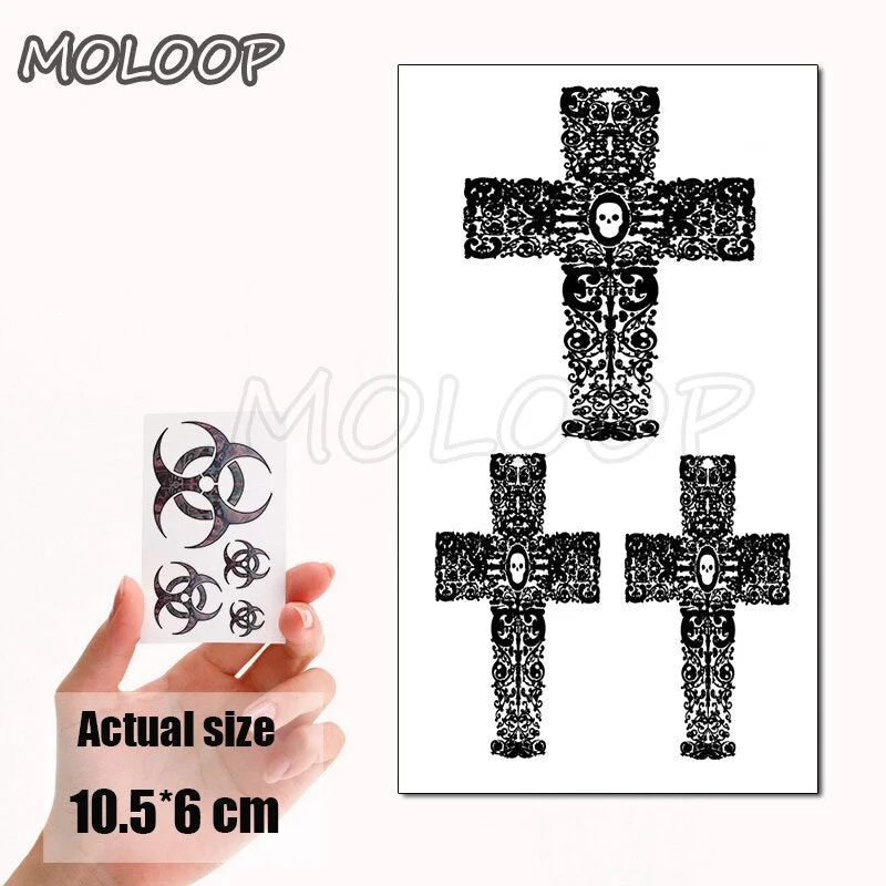 Water Transfer Tattoo Skull Cyclops Pirate Tattoo Body Art Waterproof Temporary Fake Flash Tattoo for Man Woman Kid 10.5*6cm