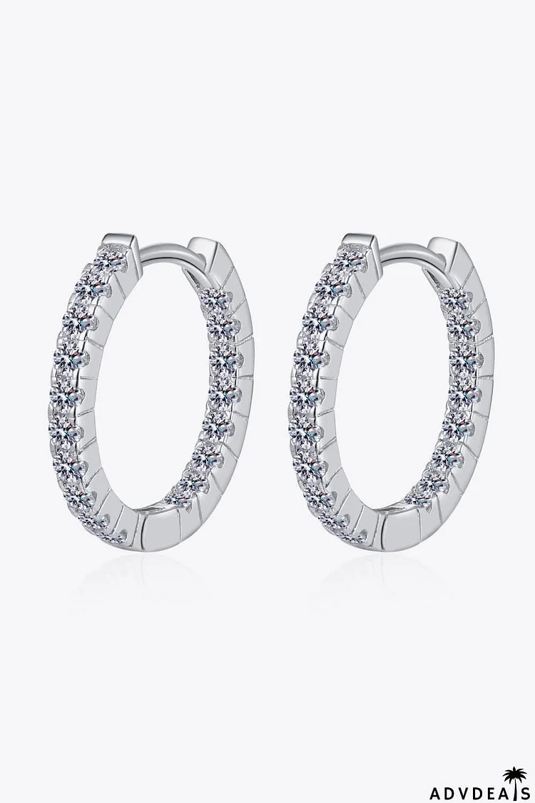 Moissanite 925 Sterling Silver Huggie Earrings