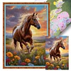 Flowers And Horses - 11CT Stamped Cross Stitch 40*60cm/15.75*23.62in