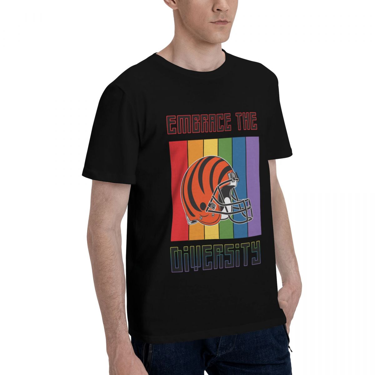 Cincinnati Bengals Embrace The Diversity Printed Men's Cotton T-Shirt