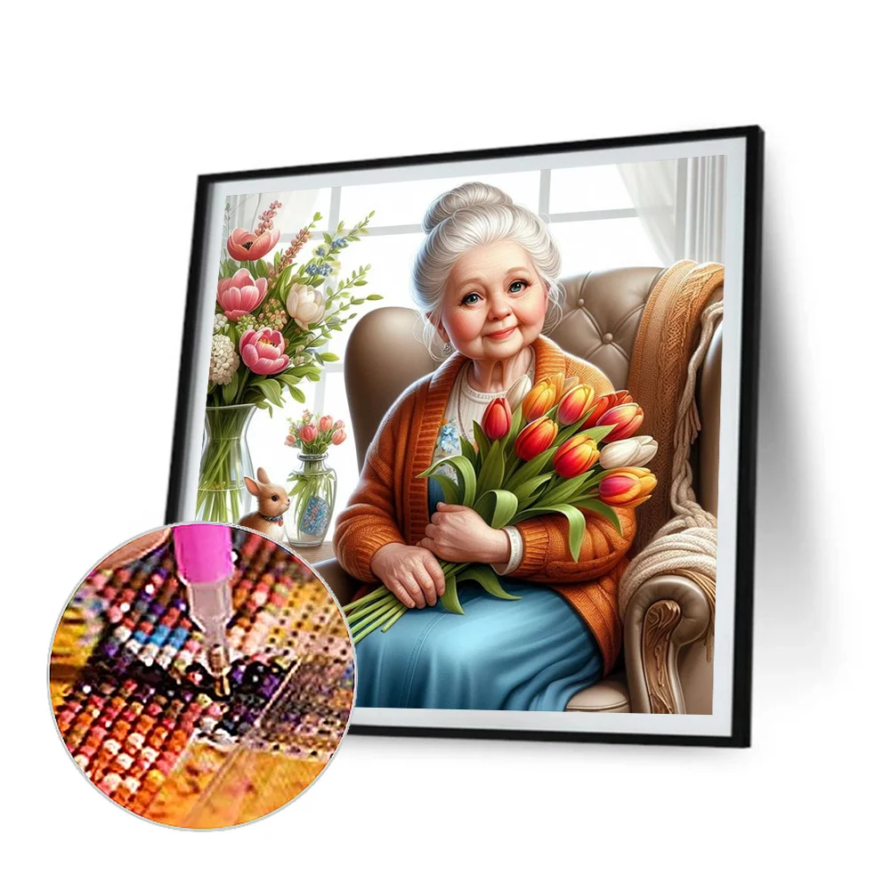 Full Round Diamond Painting 40*40cm - Kind Grandma
