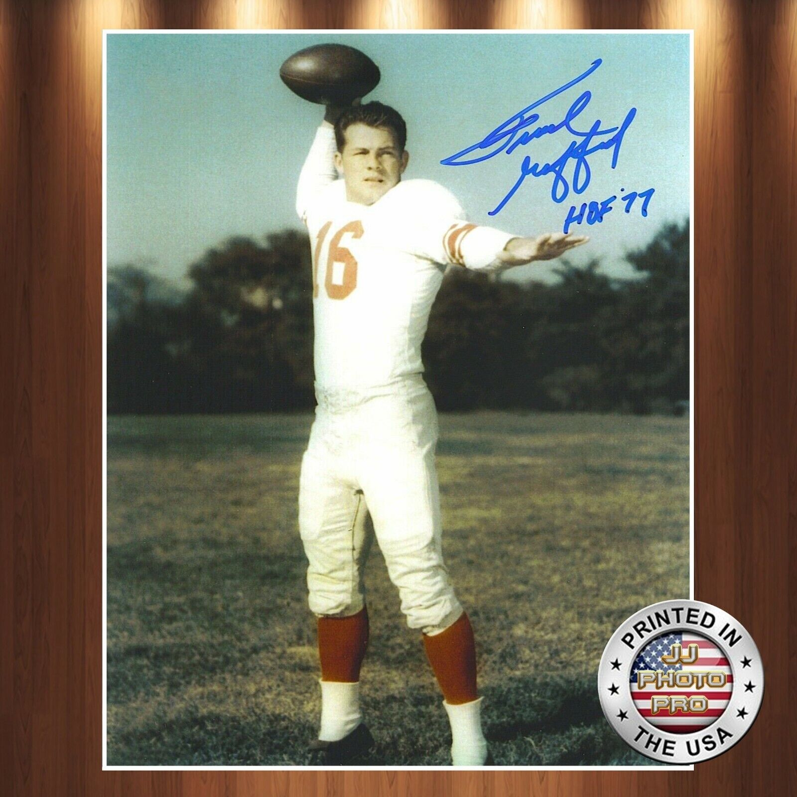 Frank Gifford Autographed Signed 8x10 Vintage Photo Poster painting (HOF Giants) REPRINT