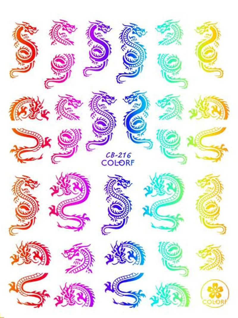 3D Chinese Red Black Dragon Manicure Decor Stickers Snake Nail Sticker DIY Self Adhesive Nail Decals Acrylic Nail Art Decoration-Nail Inspo