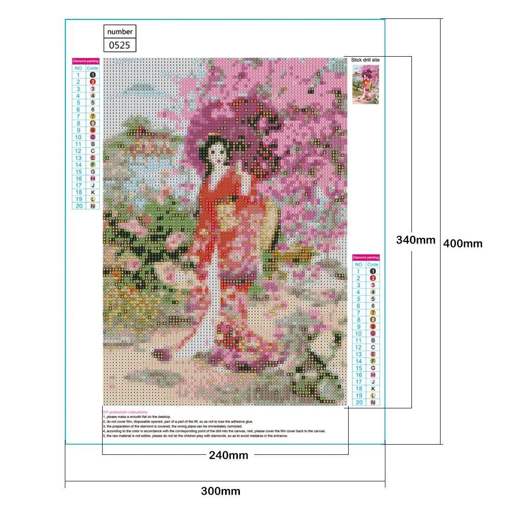 Diamond Painting - Full Round Drill - Geisha(30*40cm)