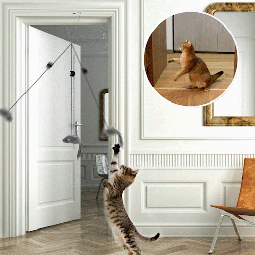 🎅Christmas Hot Sale🔥🔥)Hanging Door Bouncing Mouse Cat Toy(BUY 2 GET 1 FREE)