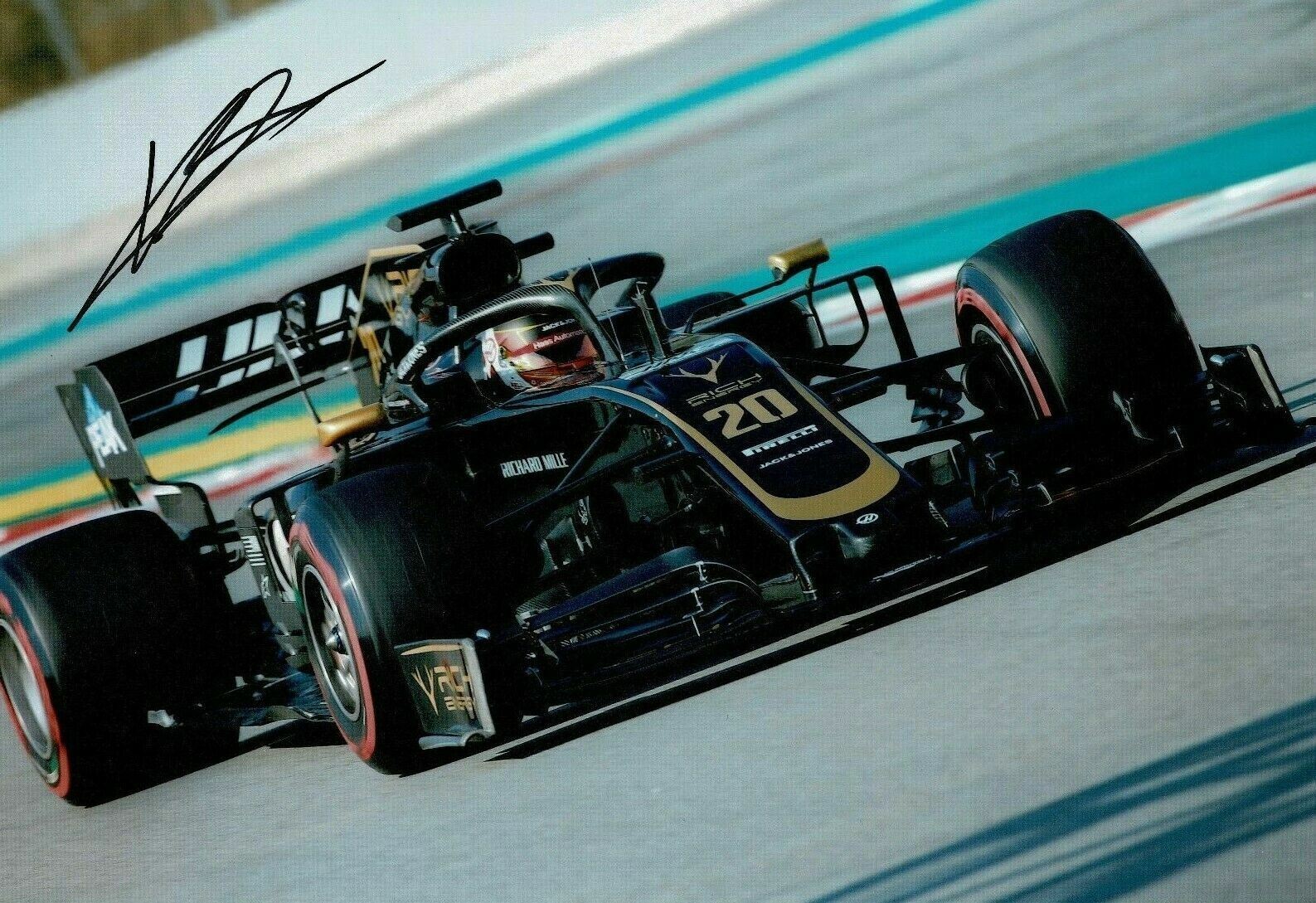 Kevin Magnussen SIGNED 12X8 Photo Poster painting Haas-Ferrari AFTAL COA (3622)