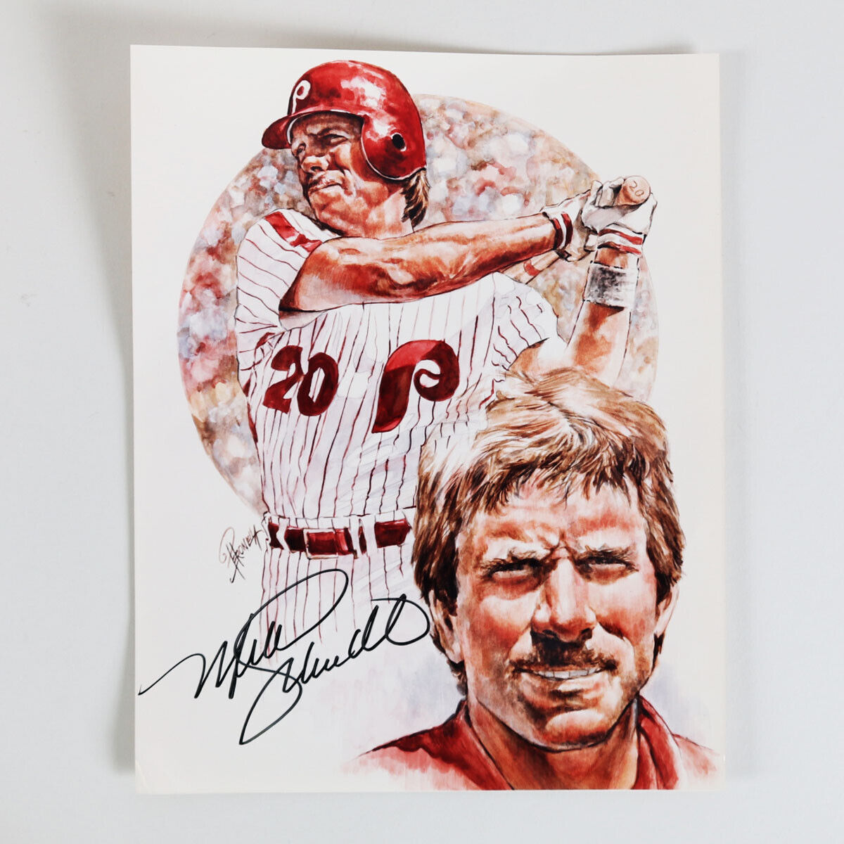 Mike Schmidt Signed Photo Poster painting Phillies 8x10 - COA