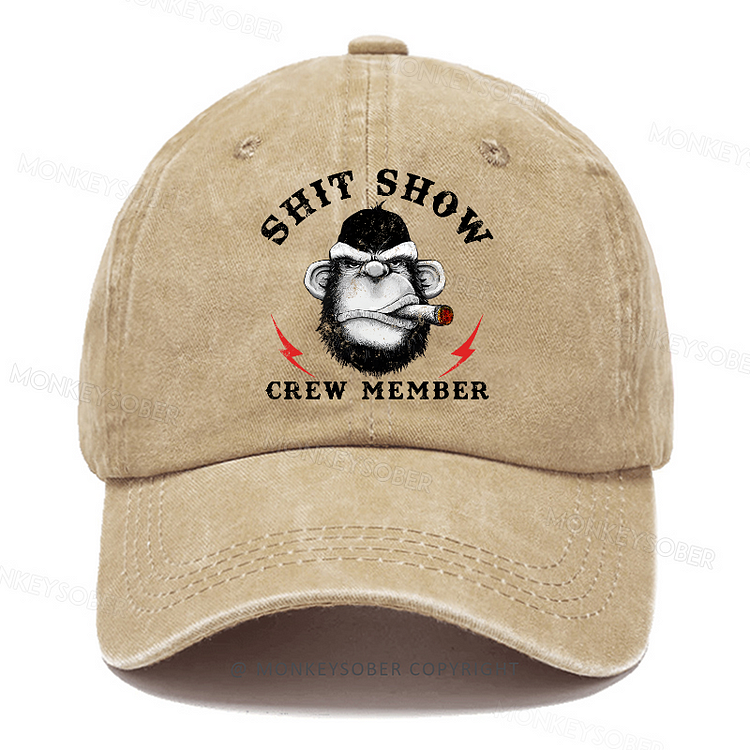 Personalized“Shit Show Crew Member”  Custom Washed Baseball Caps