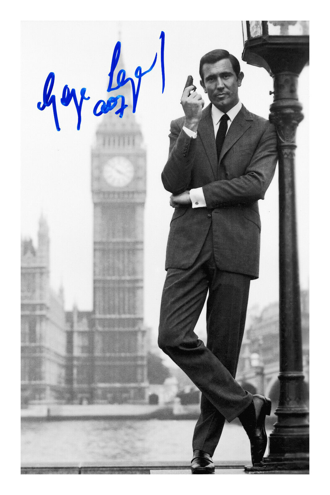 George Lazenby James Bond Signed A4 Photo Poster painting Print Autograph 007