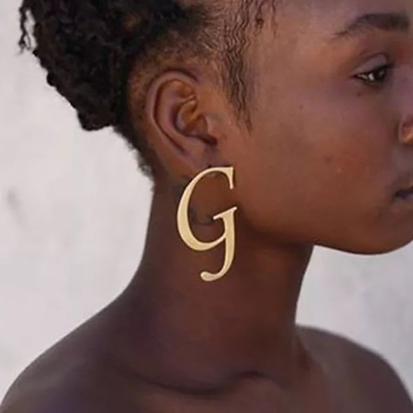 Customized Initial A-Z Letter Big Earrings For Women-VESSFUL