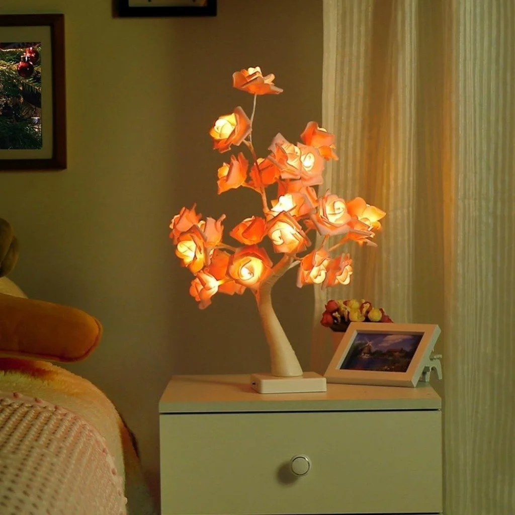 Romantic Rose Lamp | for Bedroom Desktop Christmas Party Indoor Decoration Lights、、sdecorshop