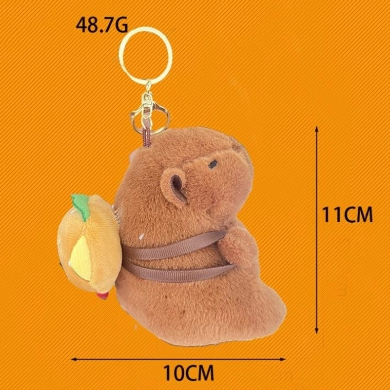 Cute Animal Fruit Capybara Plush Valentine’S Day Unisex Keychain