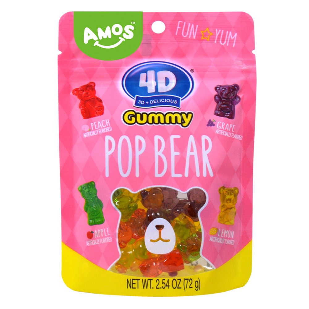 AMOS 4D Gummy Bears (Pack of 12)