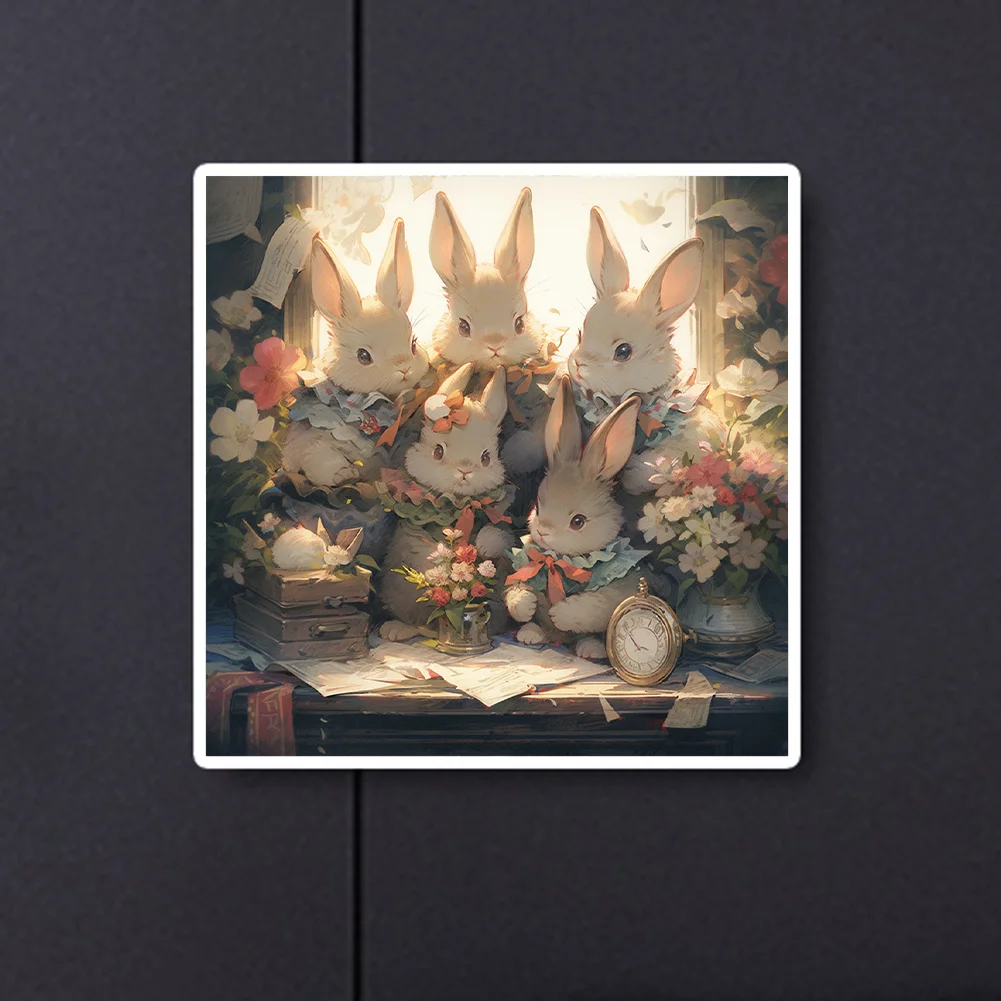 Full Round Diamond Painting 40*40cm - Rabbits Gather Together