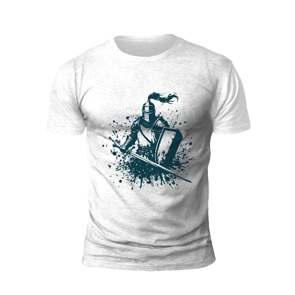 Valorous Knight T-Shirt: Teal Warrior