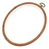 (US Local)Oval Embroidery Hoops Imitated Wood Embroidery Display Frame for Quilting