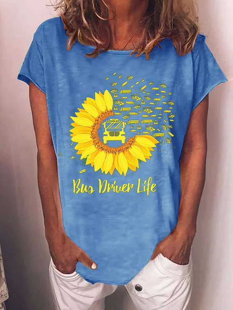 Bestdealfriday Bue Driver Life Sunflower Women's T-Shirt
