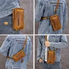 Crazy Horse Leather Retro Crossbody Bag, New Style Waist Bag, Men's Leather Belt Mini Bag, Pure Cowhide Mobile Phone Bag, Genuine Leather Trendy Bag