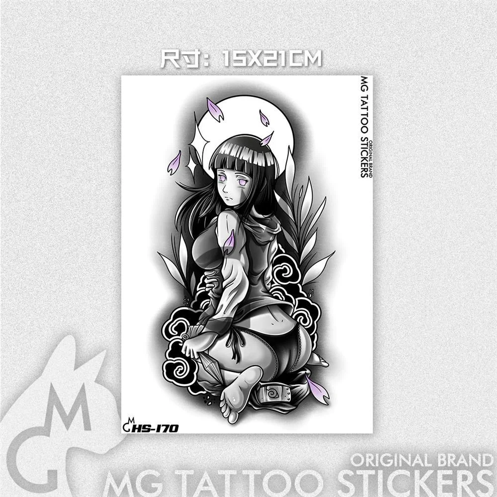 Sdrawing Anime Colllection Hinata Fire Country Girl Anime Cartoon Flower Arm Temporary Tattoo Sticker