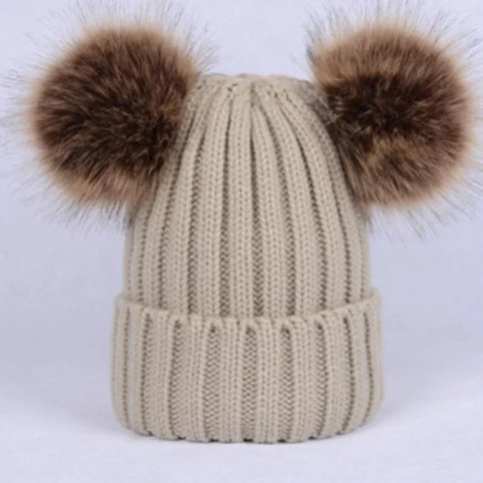 Knitted Hat with Pompon