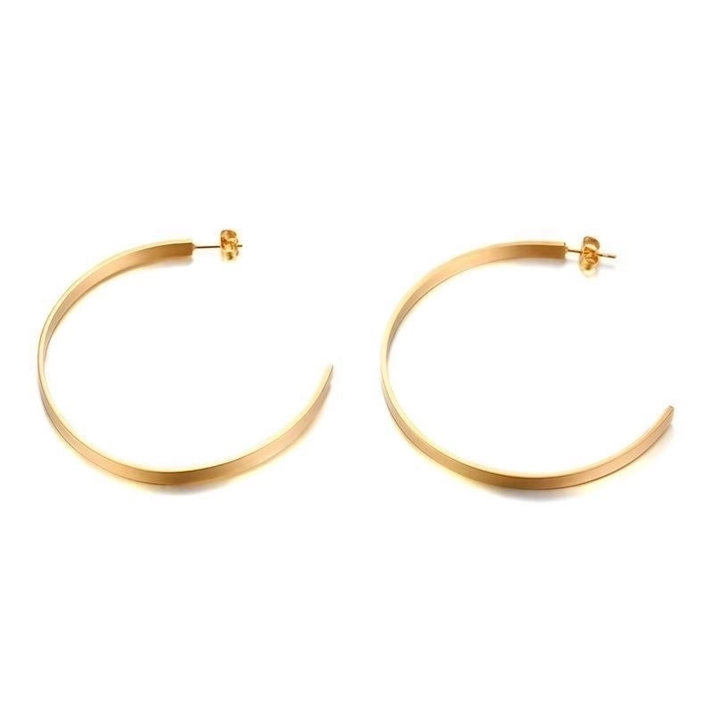 1 Pair Exaggerated C Shape 304 Stainless Steel Stainless Steel Earrings