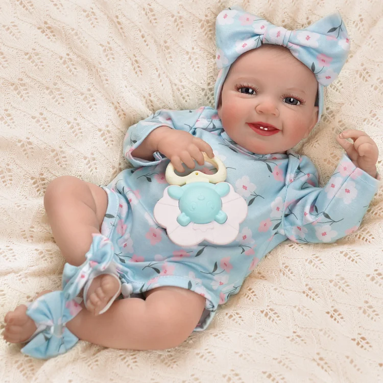 Babeside Leen 20'' Cutest Realistic Reborn Baby Doll Girl Blue Floral