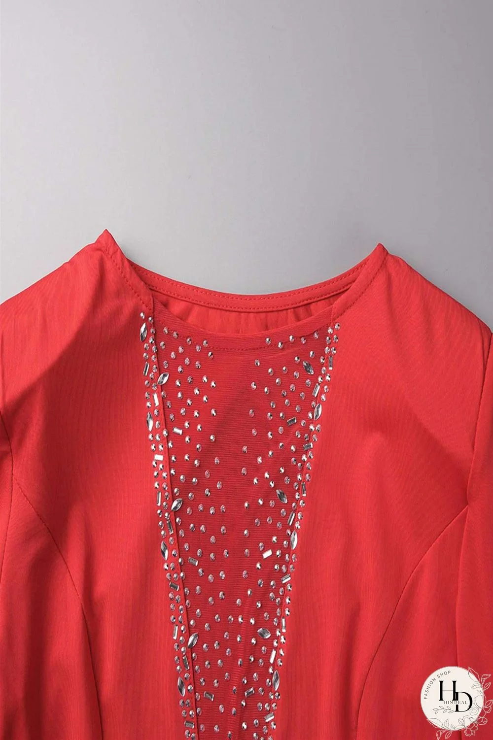 Black Sexy Hot Drilling Patchwork Hot Drill O Neck Sheath Dresses