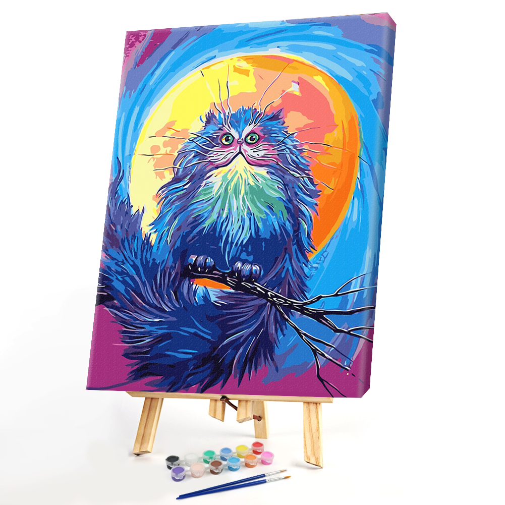 

40*50CM Paint By Numbers-Night Cat, 501 Original