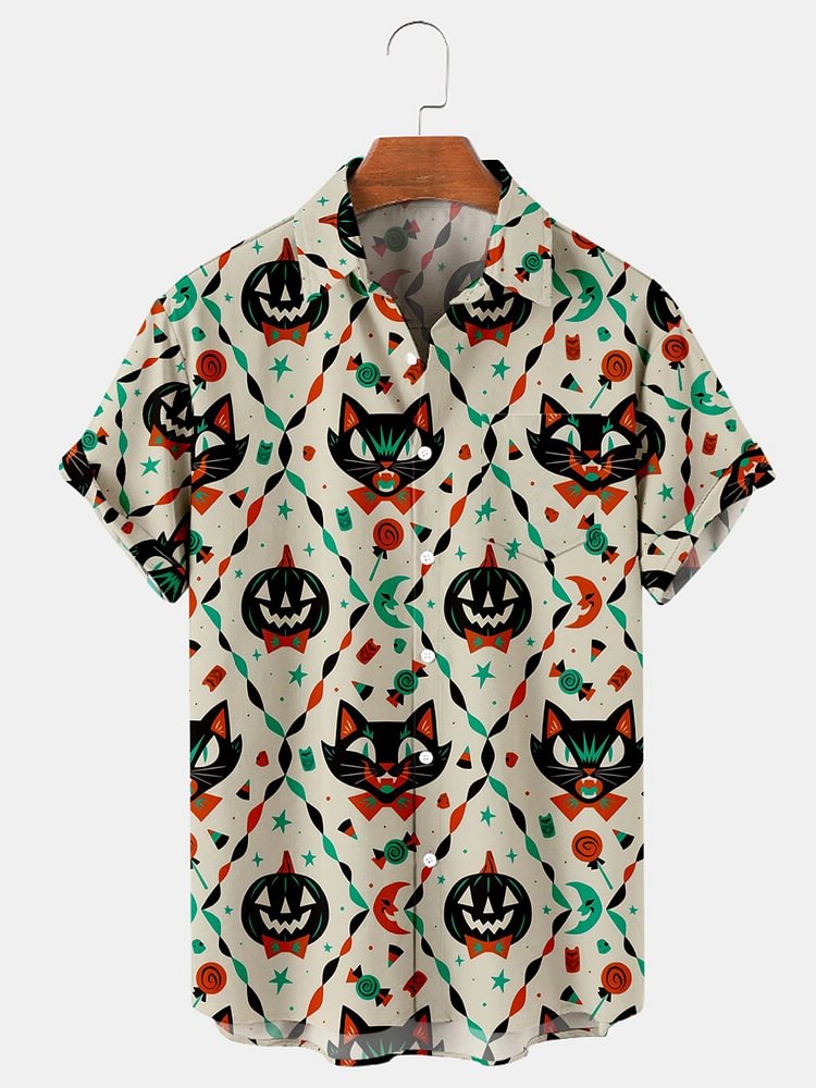Shirt Collar Geometric Shirts & Tops