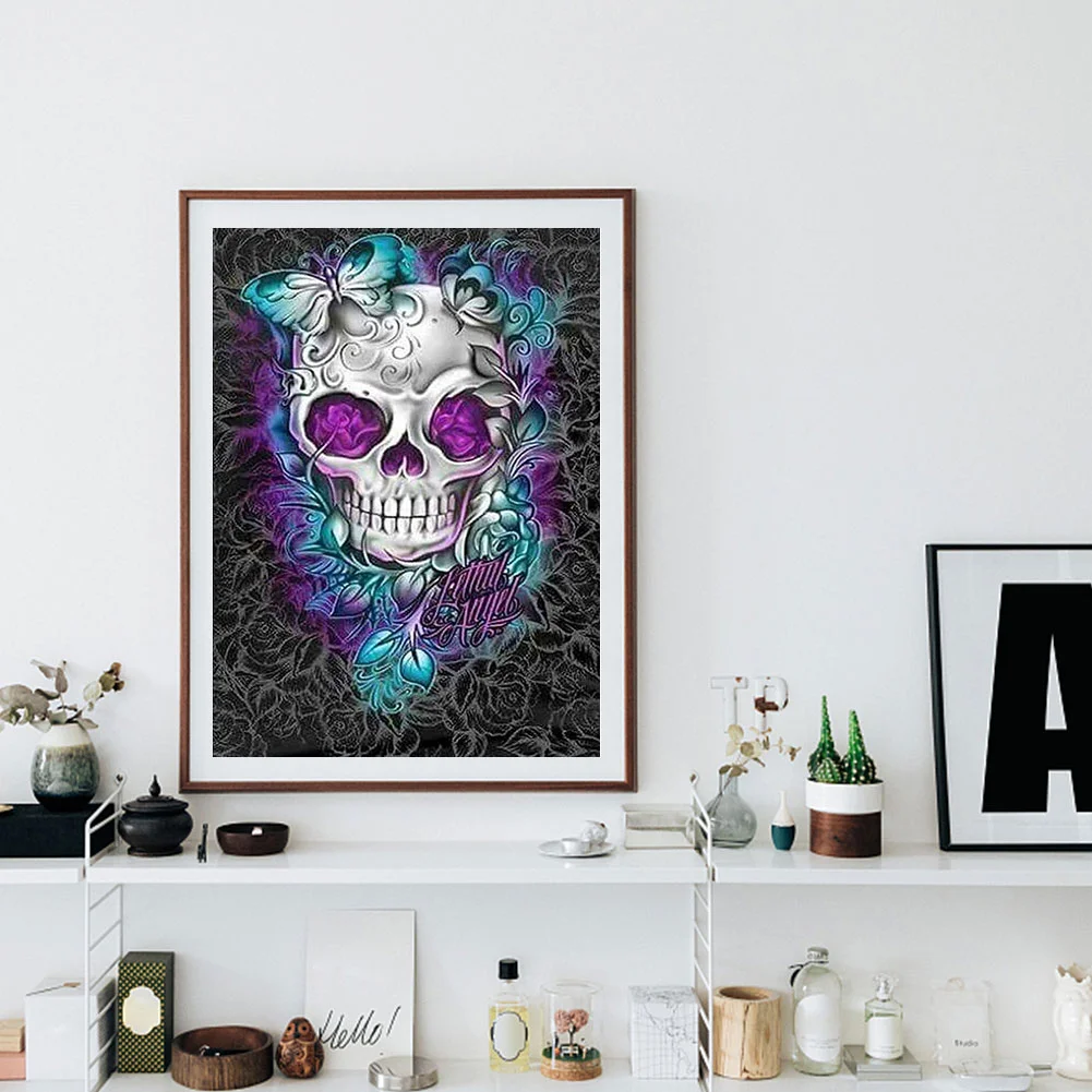 Rose Skull Diamond Painting Kits Full Round Drill Home Wall Art Decor
