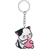 Cat Beaded Counted Cross Stitch Ornament Kit Cross Stitch Bead Keychain (B)