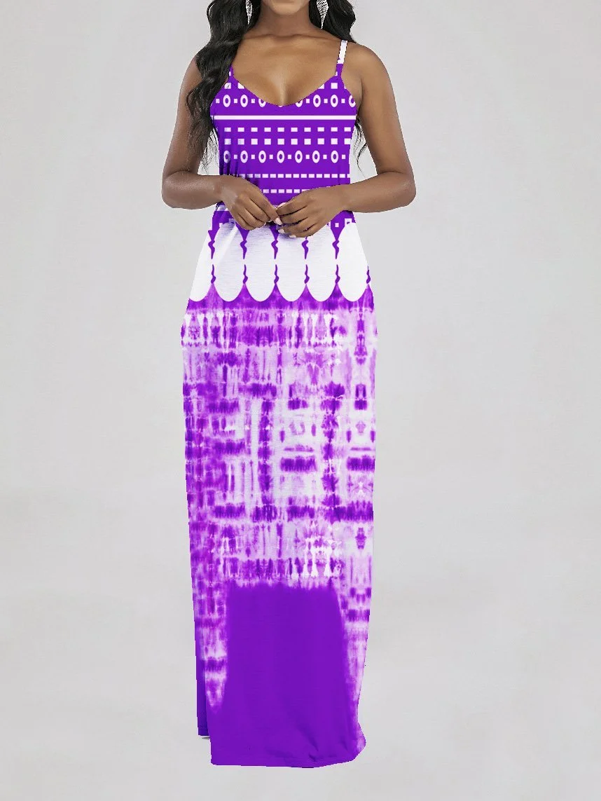 Women Half Sleeve V-neck Solid Color Dress