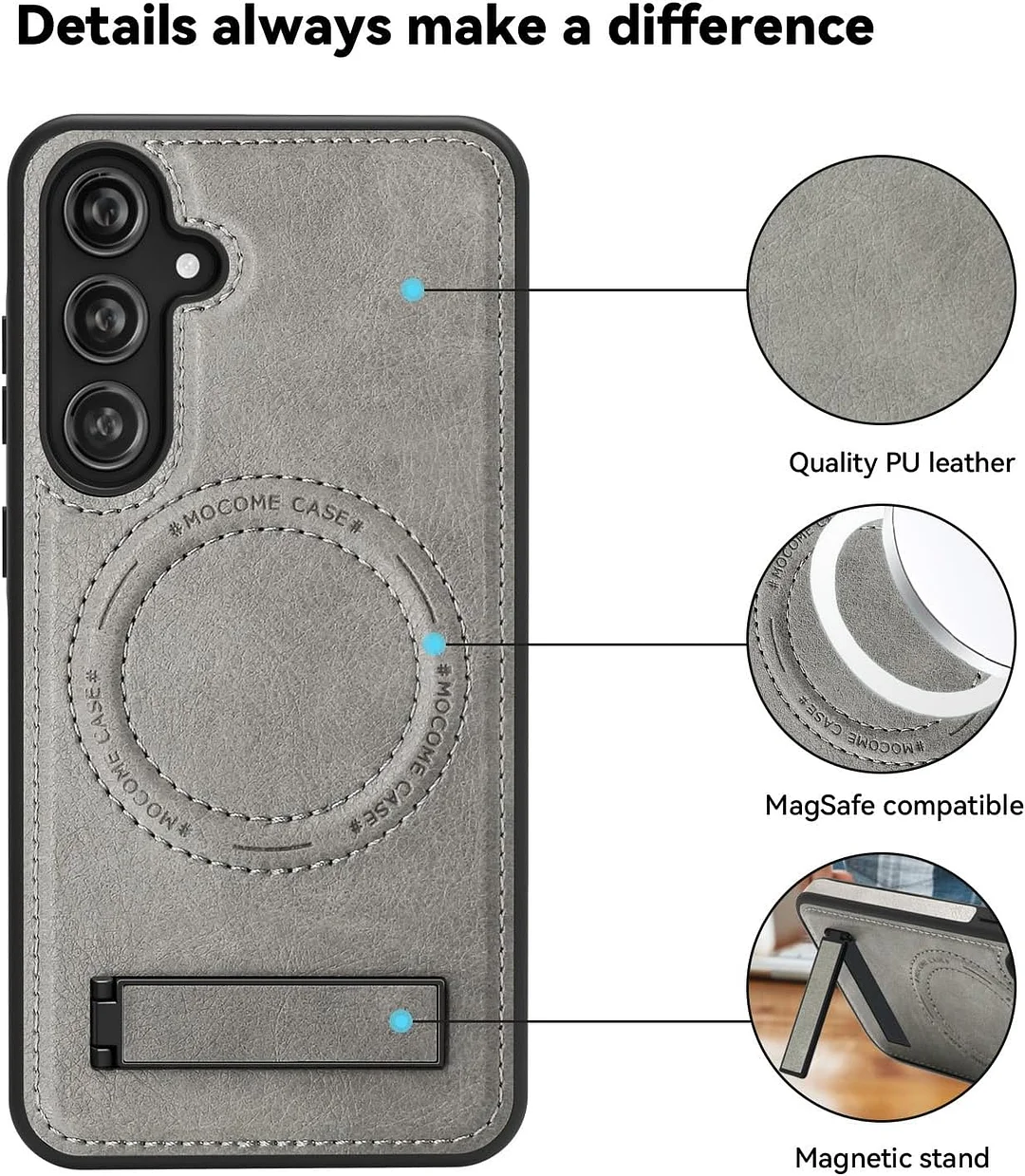 Samsung Galaxy Z Fold 6 Leather Case Magnetic Protective Case Holder Phone Case