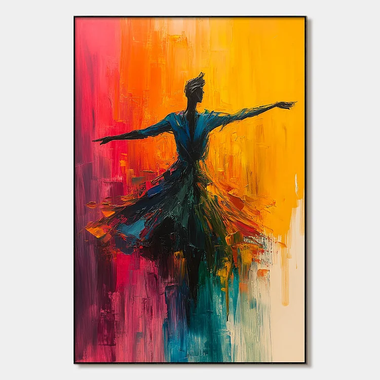 SOULFLIGHT: Textured Impasto Figurative Oil Painting of Dancer（Canvas painting）