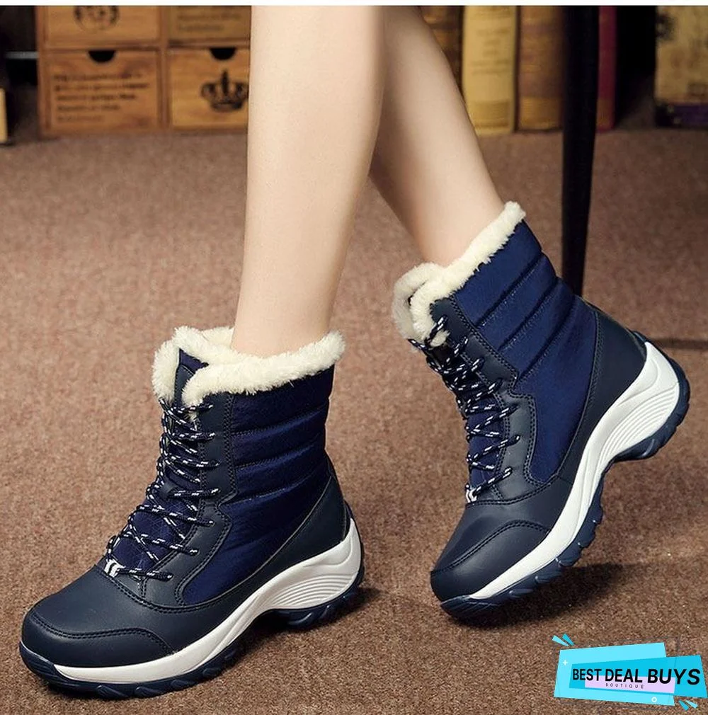 Women Boots Waterproof Winter Snow Boots Platform Warm Ankle Winter Boots with Thick Fur