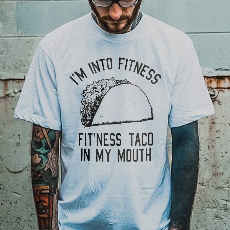 I'm Into Fitness Printed Men's Casual T-shirt -  