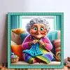 Grandma Knitting A Sweater-11CT Stamped Cross Stitch 50*50cm/19.69*19.69in
